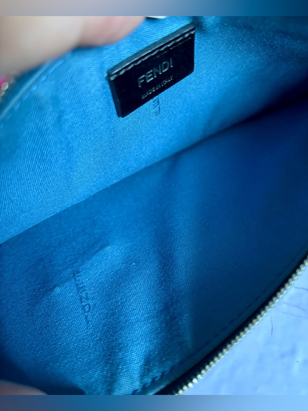 FENDI Vitello Elite Monster Crystal-Eye Zip Pouch - Picture 3 of 4